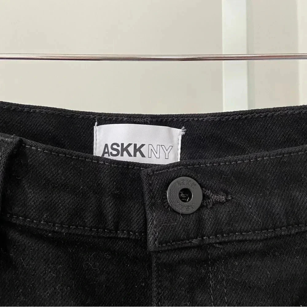 NWT AskkNY Slim Crop Wide Leg Jeans Black Resin size 32 - Picture 6 of 10